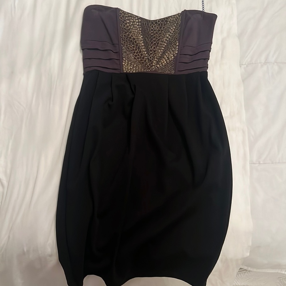 black and gray mini dress